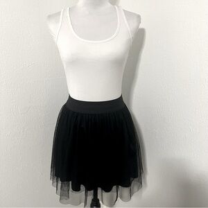 Love Culture Black White Mini Tutu Lined Sleeveless Tank Dress Casual Punk